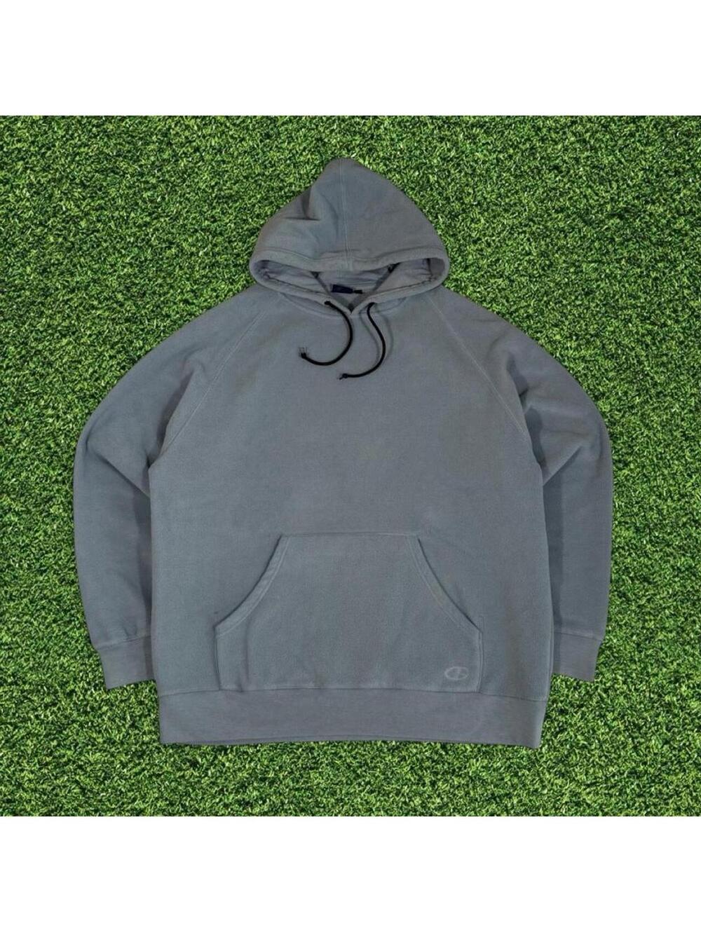 Vintage B.U.M. Equipment Grey Blue Fleece Hoodie M Fits L